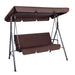 Gardeon Outdoor Swing Chair Garden Bench Furniture Canopy 3 Seater Brown -Home Living Store - -  