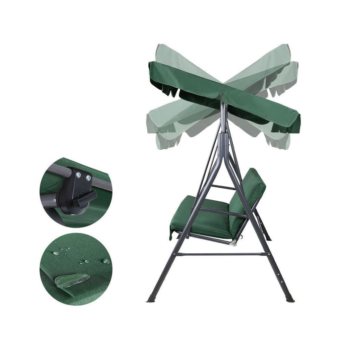 Gardeon Outdoor Swing Chair Garden Bench Furniture Canopy 3 Seater Green -Home Living Store - -  