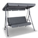 Gardeon Outdoor Swing Chair Garden Bench Furniture Canopy 3 Seater Grey -Home Living Store - -  