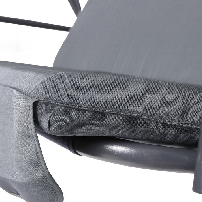Gardeon Outdoor Swing Chair Garden Bench Furniture Canopy 3 Seater Grey -Home Living Store - -  