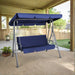 Gardeon Outdoor Swing Chair Garden Bench Furniture Canopy 3 Seater Navy -Home Living Store - -  
