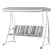 Gardeon Outdoor Swing Chair Garden Bench Furniture Canopy 3 Seater White Grey -Home Living Store - -  