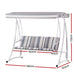 Gardeon Outdoor Swing Chair Garden Bench Furniture Canopy 3 Seater White Grey -Home Living Store - -  