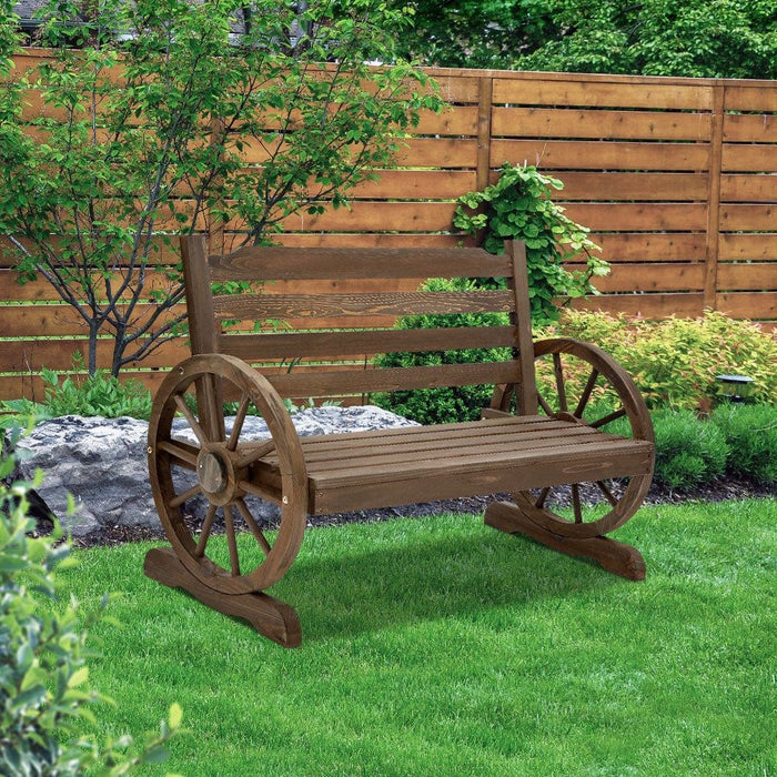 Gardeon Park Bench Wooden Wagon Chair Outdoor Garden Backyard Lounge Furniture -Home Living Store - -  