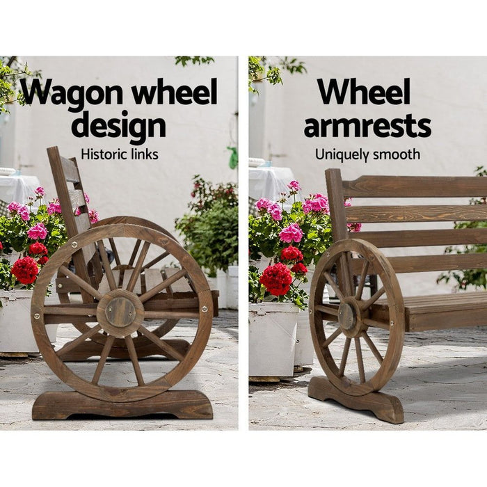 Gardeon Park Bench Wooden Wagon Chair Outdoor Garden Backyard Lounge Furniture -Home Living Store - -  