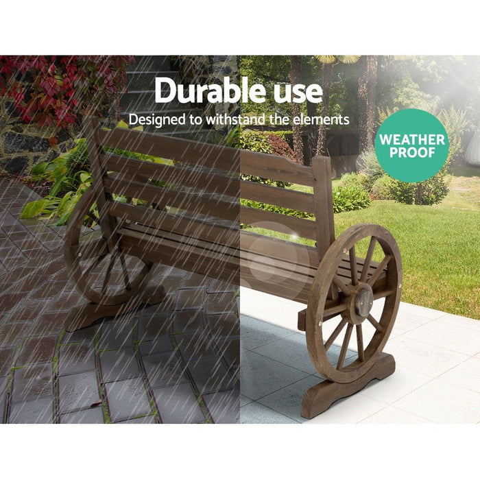Gardeon Park Bench Wooden Wagon Chair Outdoor Garden Backyard Lounge Furniture -Home Living Store - -  