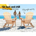 Gardeon Set of 2 Patio Furniture Outdoor Chairs Beach Chair Wooden Adirondack Garden Lounge -Home Living Store - -  