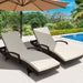 Gardeon Set of 2 Sun Lounge Outdoor Furniture Day Bed Rattan Wicker Lounger Patio -Home Living Store - -  