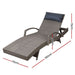 Gardeon Set of 2 Sun Lounge Outdoor Furniture Wicker Lounger Rattan Day Bed Garden Patio Grey -Home Living Store - -  