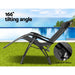 Gardeon Set of 2 Zero Gravity Chairs Reclining Outdoor Furniture Sun Lounge Folding Camping Lounger Black -Home Living Store - -  