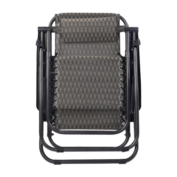 Gardeon Set of 2 Zero Gravity Chairs Reclining Outdoor Furniture Sun Lounge Folding Camping Lounger Grey -Home Living Store - -  
