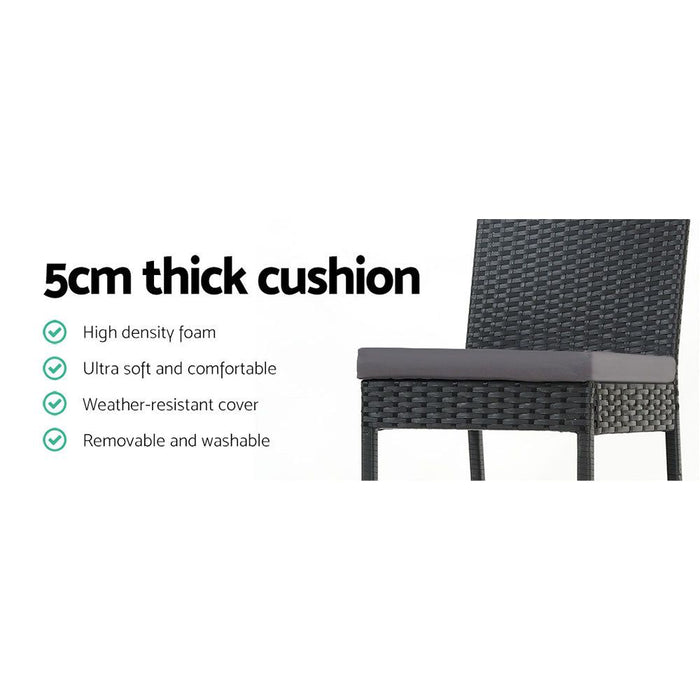 Gardeon Set of 4 Outdoor Bar Stools Dining Chairs Wicker Furniture -Home Living Store - -  