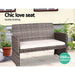 Gardeon Set of 4 Outdoor Lounge Setting Rattan Patio Wicker Dining Set Mixed Grey -Home Living Store - -  
