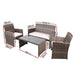 Gardeon Set of 4 Outdoor Lounge Setting Rattan Patio Wicker Dining Set Mixed Grey -Home Living Store - -  