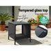 Gardeon Side Table Coffee Patio Outdoor Furniture Rattan Desk Indoor Garden Black -Home Living Store - -  