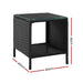 Gardeon Side Table Coffee Patio Outdoor Furniture Rattan Desk Indoor Garden Black -Home Living Store - -  