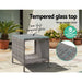 Gardeon Side Table Coffee Patio Outdoor Furniture Rattan Desk Indoor Garden Grey -Home Living Store - -  