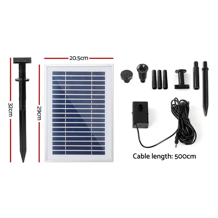 Gardeon Solar Pond Pump Powered Water Outdoor Submersible Fountains Filter 4.6FT -Home Living Store - -  