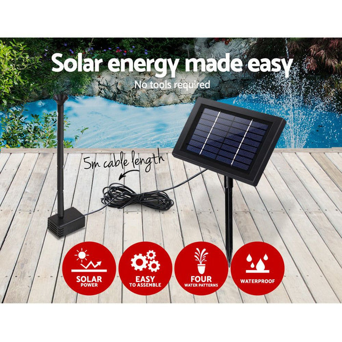 Gardeon Solar Pond Pump Water Fountain Outdoor Powered Submersible Filter 4FT -Home Living Store - -  