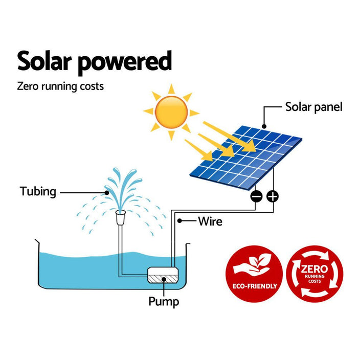 Gardeon Solar Pond Pump Water Fountain Outdoor Powered Submersible Filter 4FT -Home Living Store - -  
