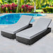 Gardeon Sun Lounge Wicker Lounger Outdoor Furniture Rattan Garden Day Bed Sofa Black Pair -Home Living Store - -  