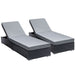 Gardeon Sun Lounge Wicker Lounger Outdoor Furniture Rattan Garden Day Bed Sofa Black Pair -Home Living Store - -  