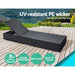 Gardeon Sun Lounge Wicker Lounger Outdoor Furniture Rattan Garden Day Bed Sofa Black Pair -Home Living Store - -  