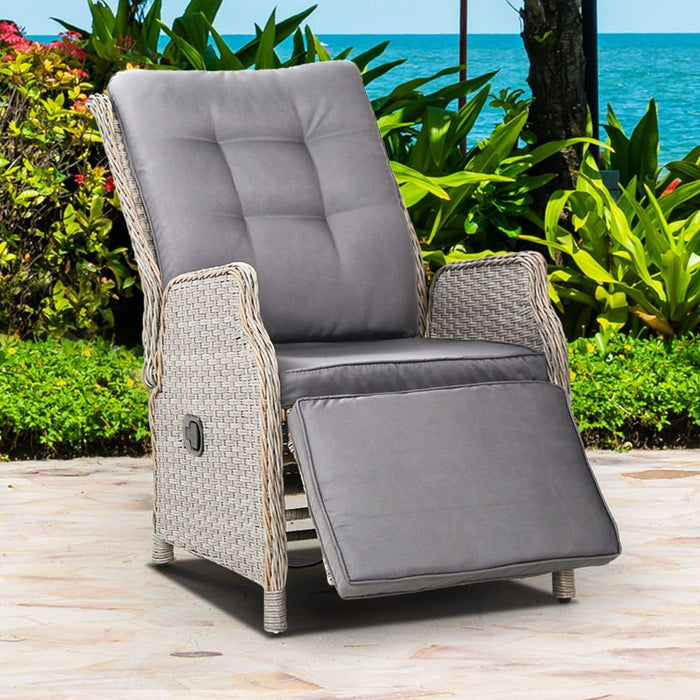 Gardeon Sun lounge Setting Recliner Chair Outdoor Furniture Patio Wicker Sofa -Home Living Store - -  