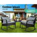 Gardeon Three Piece Outdoor Chair Rocking Set - Black -Home Living Store - -  