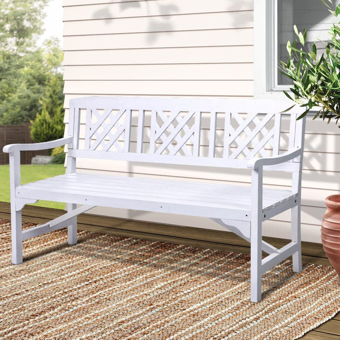 Gardeon Wooden Garden Bench 3 Seat Patio Furniture Timber Outdoor Loun Home Living Store