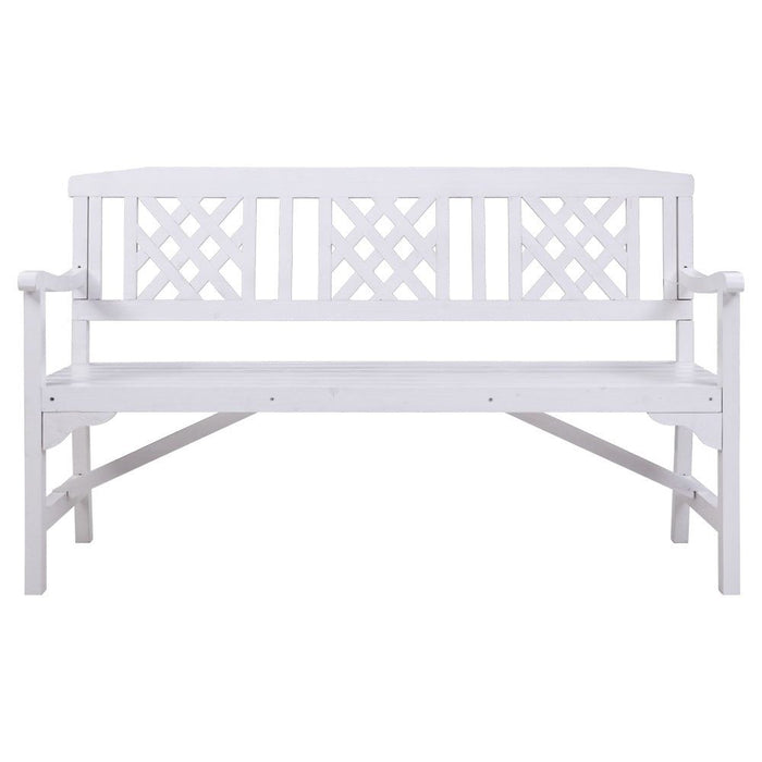 Gardeon Wooden Garden Bench 3 Seat Patio Furniture Timber Outdoor Lounge Chair White -Home Living Store - -  