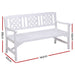 Gardeon Wooden Garden Bench 3 Seat Patio Furniture Timber Outdoor Lounge Chair White -Home Living Store - -  