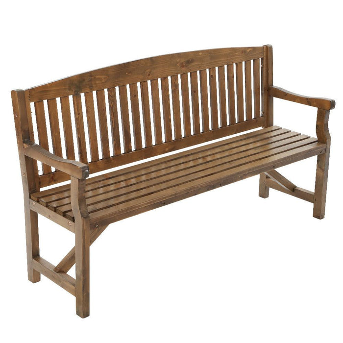 Gardeon Wooden Garden Bench Chair Natural Outdoor Furniture Décor Patio Deck 3 Seater -Home Living Store - -  