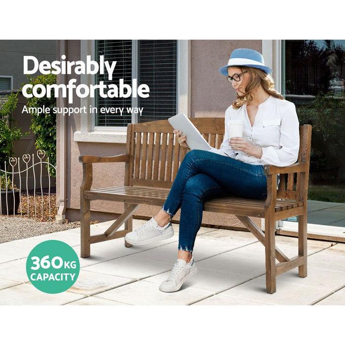 Gardeon Wooden Garden Bench Chair Natural Outdoor Furniture Décor Patio Deck 3 Seater -Home Living Store - -  