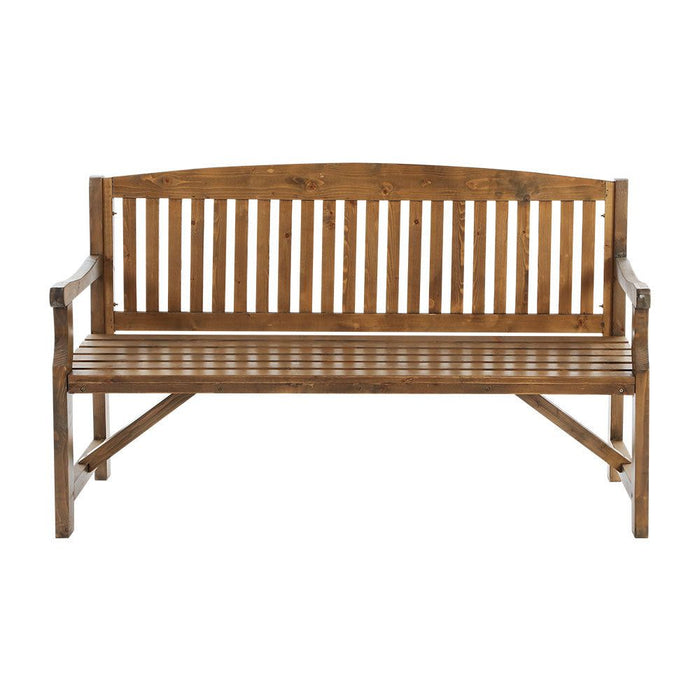 Gardeon Wooden Garden Bench Chair Natural Outdoor Furniture Décor Patio Deck 3 Seater -Home Living Store - -  