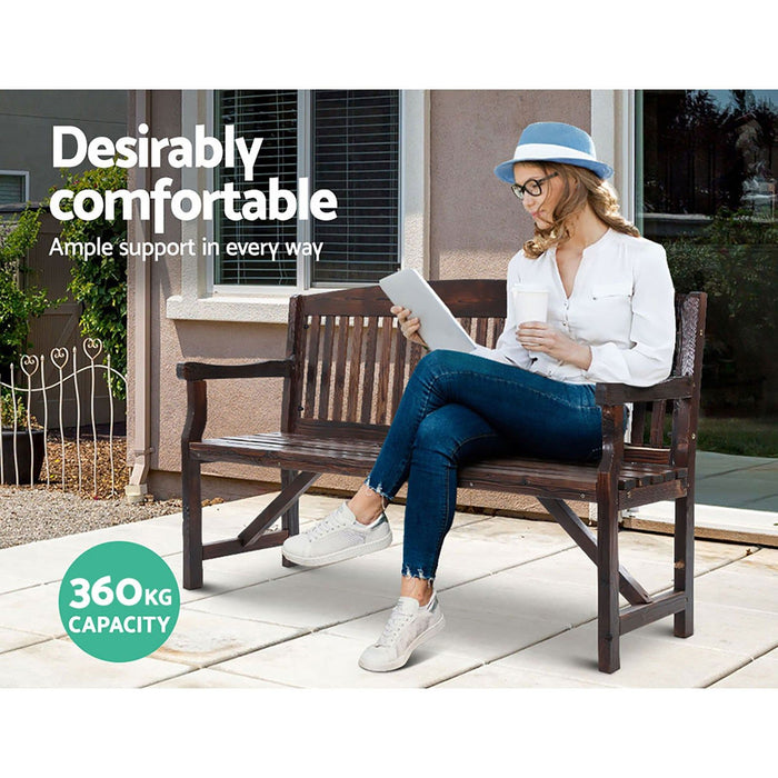 Gardeon Wooden Garden Bench Chair Natural Outdoor Furniture Décor Patio Deck 3 Seater -Home Living Store - -  