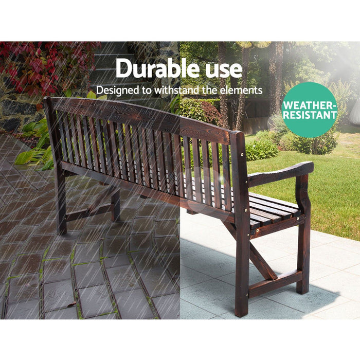 Gardeon Wooden Garden Bench Chair Natural Outdoor Furniture Décor Patio Deck 3 Seater -Home Living Store - -  