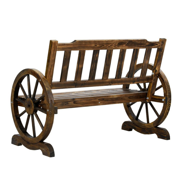 Gardeon Wooden Wagon Wheel Chair -Home Living Store - -  