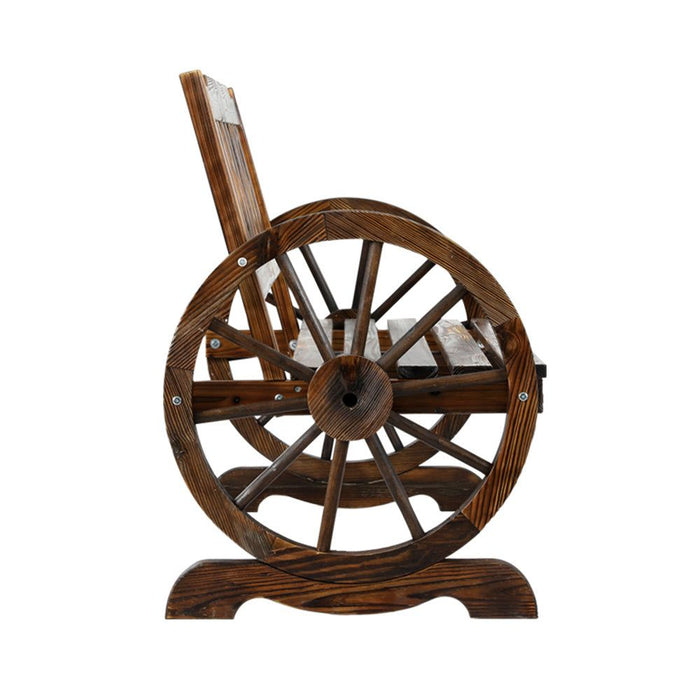 Gardeon Wooden Wagon Wheel Chair -Home Living Store - -  