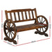 Gardeon Wooden Wagon Wheel Chair -Home Living Store - -  