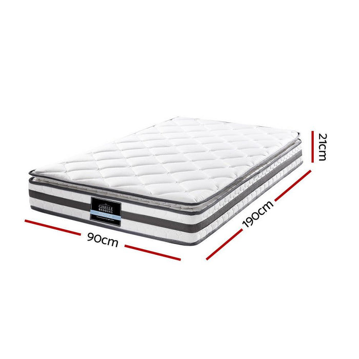 Giselle Bedding 21cm Mattress Pillow Top Single -Home Living Store - -  