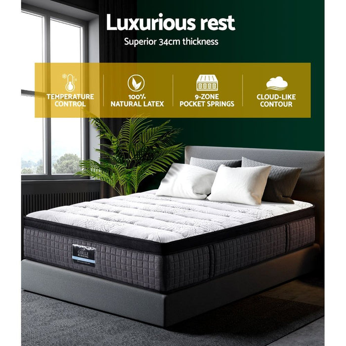 Giselle Bedding 34cm Mattress 9 Zone Latex Foam Single -Home Living Store - -  