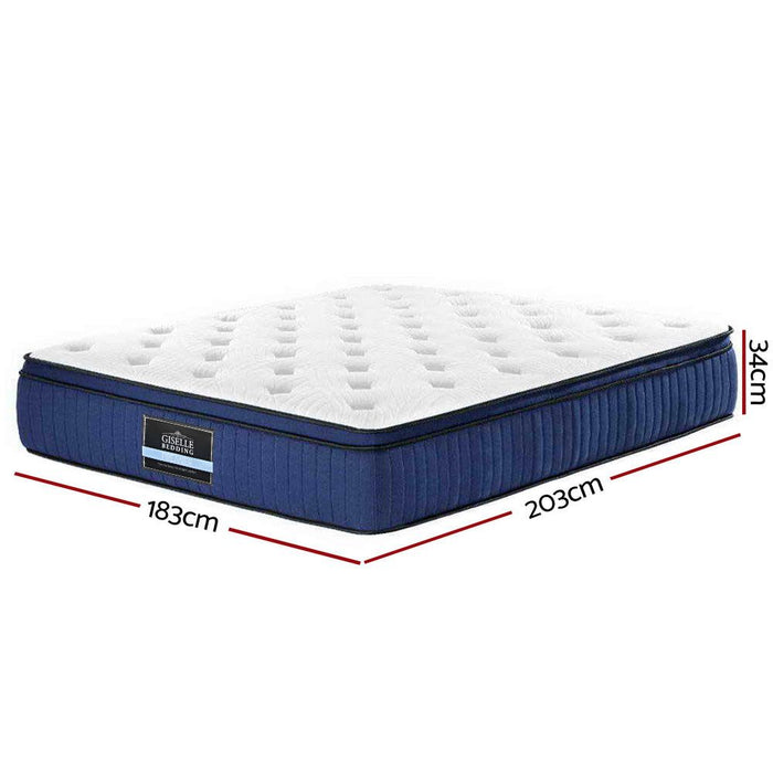 Giselle Bedding 34cm Mattress Cool Gel Memory Foam 7 Zone King -Home Living Store - -  