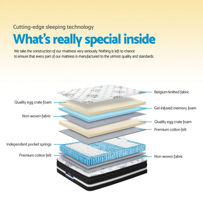 Giselle Bedding 34cm Mattress Cool Gel Memory Foam King Single -Home Living Store - -  