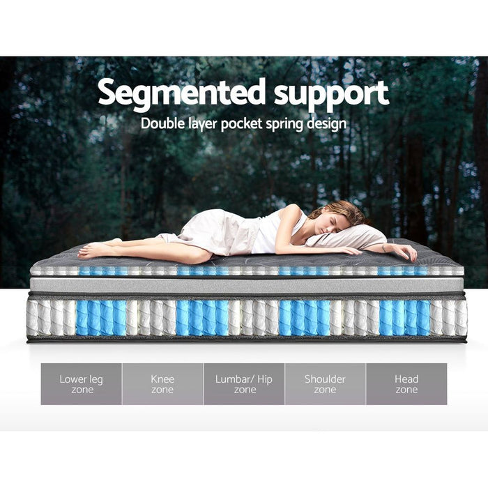 Giselle Bedding 34cm Mattress Double Layer Pocket Spring Double -Home Living Store - -  
