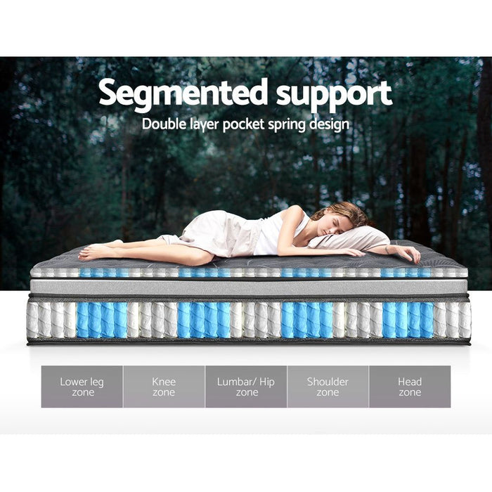 Giselle Bedding 34cm Mattress Double Layer Pocket Spring Queen -Home Living Store - -  