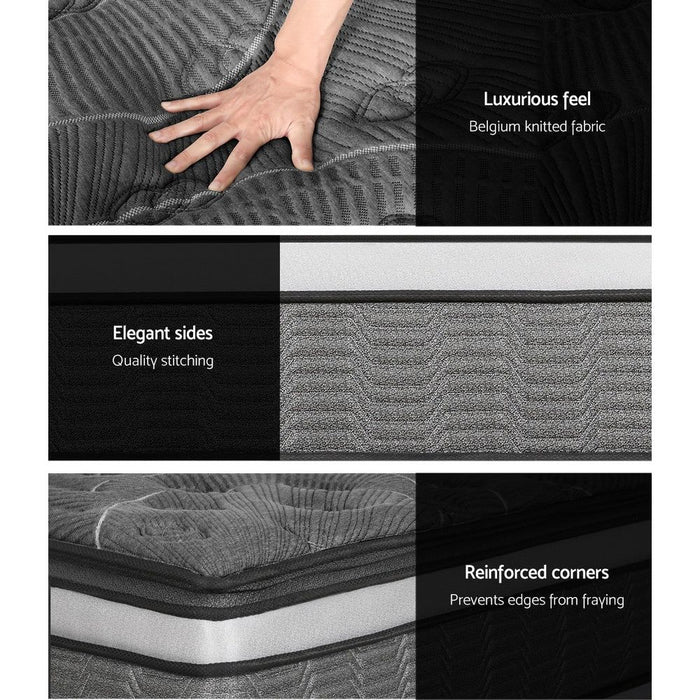 Giselle Bedding 34cm Mattress Double Layer Pocket Spring Queen -Home Living Store - -  