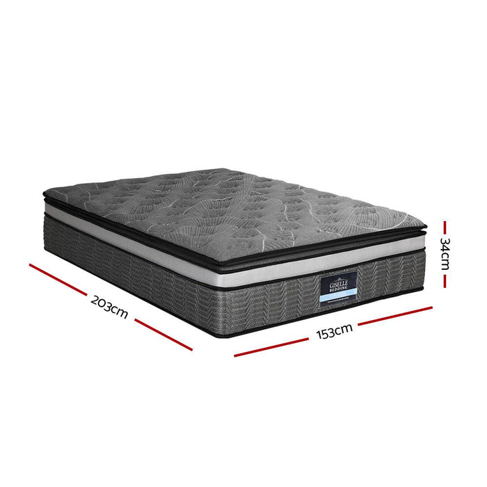 Giselle Bedding 34cm Mattress Double Layer Pocket Spring Queen -Home Living Store - -  