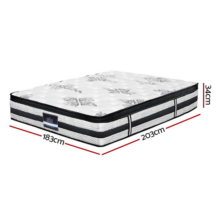 Giselle Bedding 34cm Mattress Euro Top Pocket Spring King -Home Living Store - -  