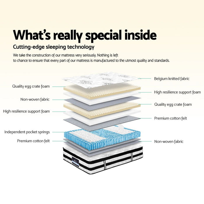 Giselle Bedding 34cm Mattress Euro Top Pocket Spring Super King -Home Living Store - -  